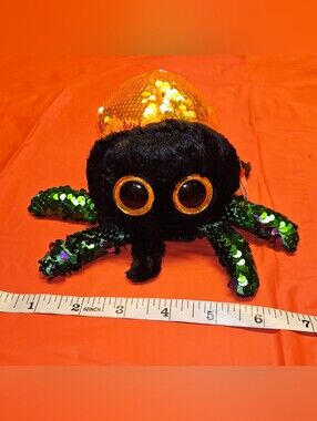Beanie Boo Halloween Fan Fav GLINT Flippable Spider by Ty New w/Swing&Tush Tags
